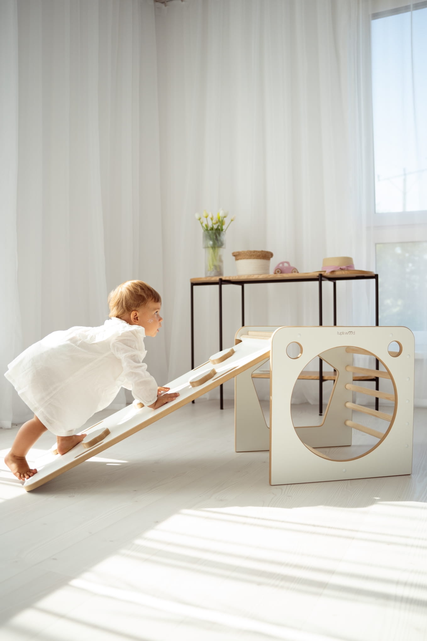 Montessori Kletterwürfel mit kleiner Rutsche WÖLKCHEN